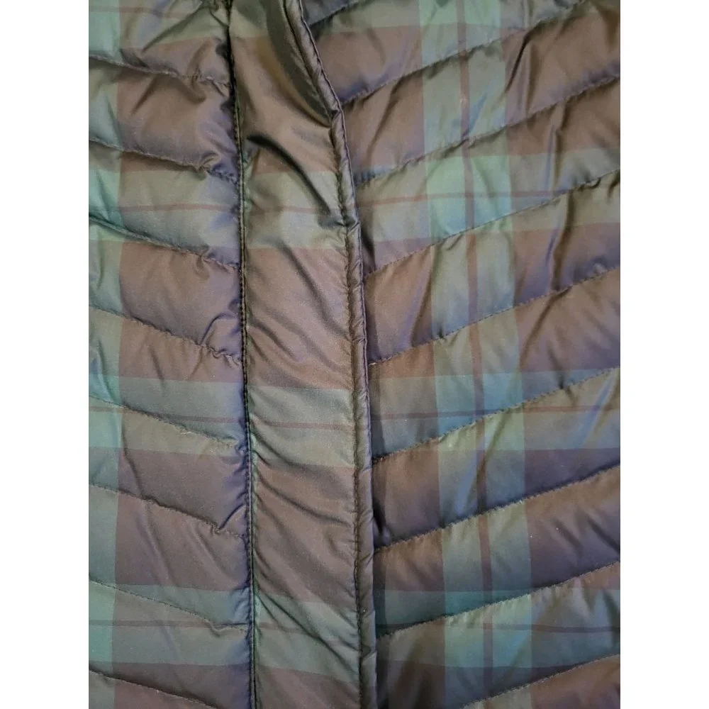 Talbots Tartan Green Blue Plaid Duck Down Filled Puffer Vest, MP, Medium… - Picture 3 of 7